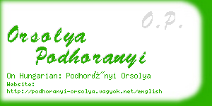 orsolya podhoranyi business card
